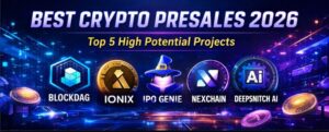 Best Crypto Presales 2026 featuring BlockDAG Ionix Chain IPO Genie NexChain DeepSnitch AI